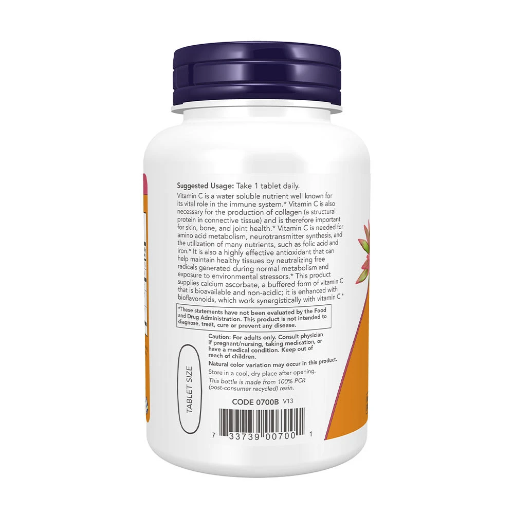 NOW Foods - Vitamin C-1000-Komplex - Gepuffert mit 250 mg Bioflavonoiden - 90 Tabletten – Bild 3