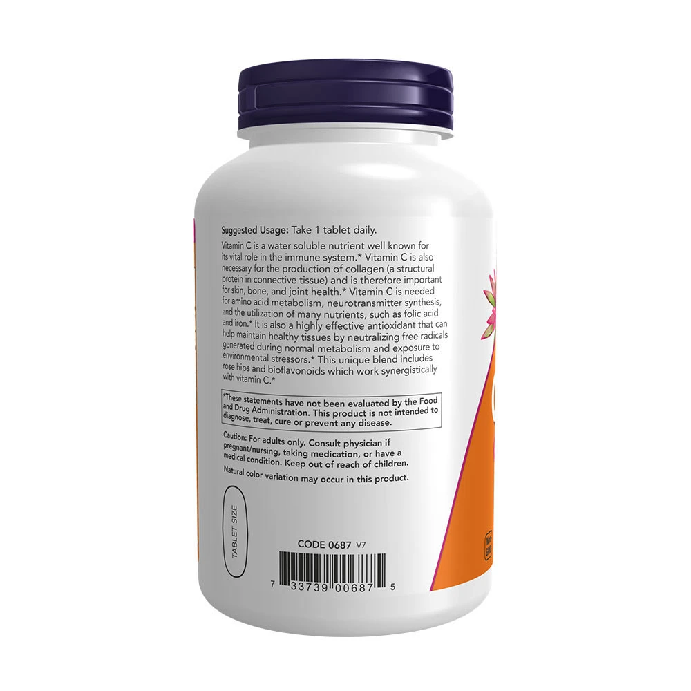 NOW Foods - Vitamin C-1000 mit Hagebutten und Bioflavonoiden - 250 Tabletten – Bild 5
