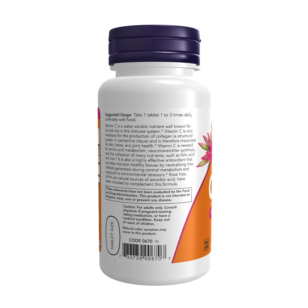 NOW Foods - Vitamin C-500 mit Hagebutten - 100 Tabletten – Bild 5