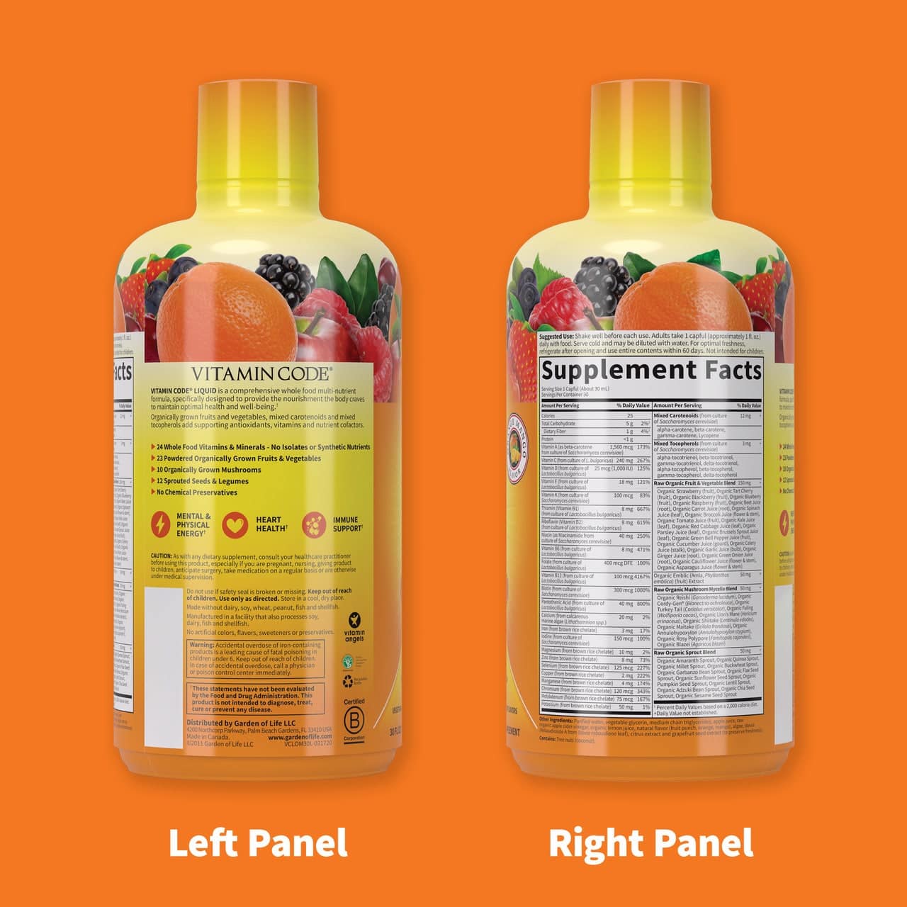 Garden of Life - Vitamin Code Flüssiges Multivitamin, Orange-Mango - 900 ml – Bild 3