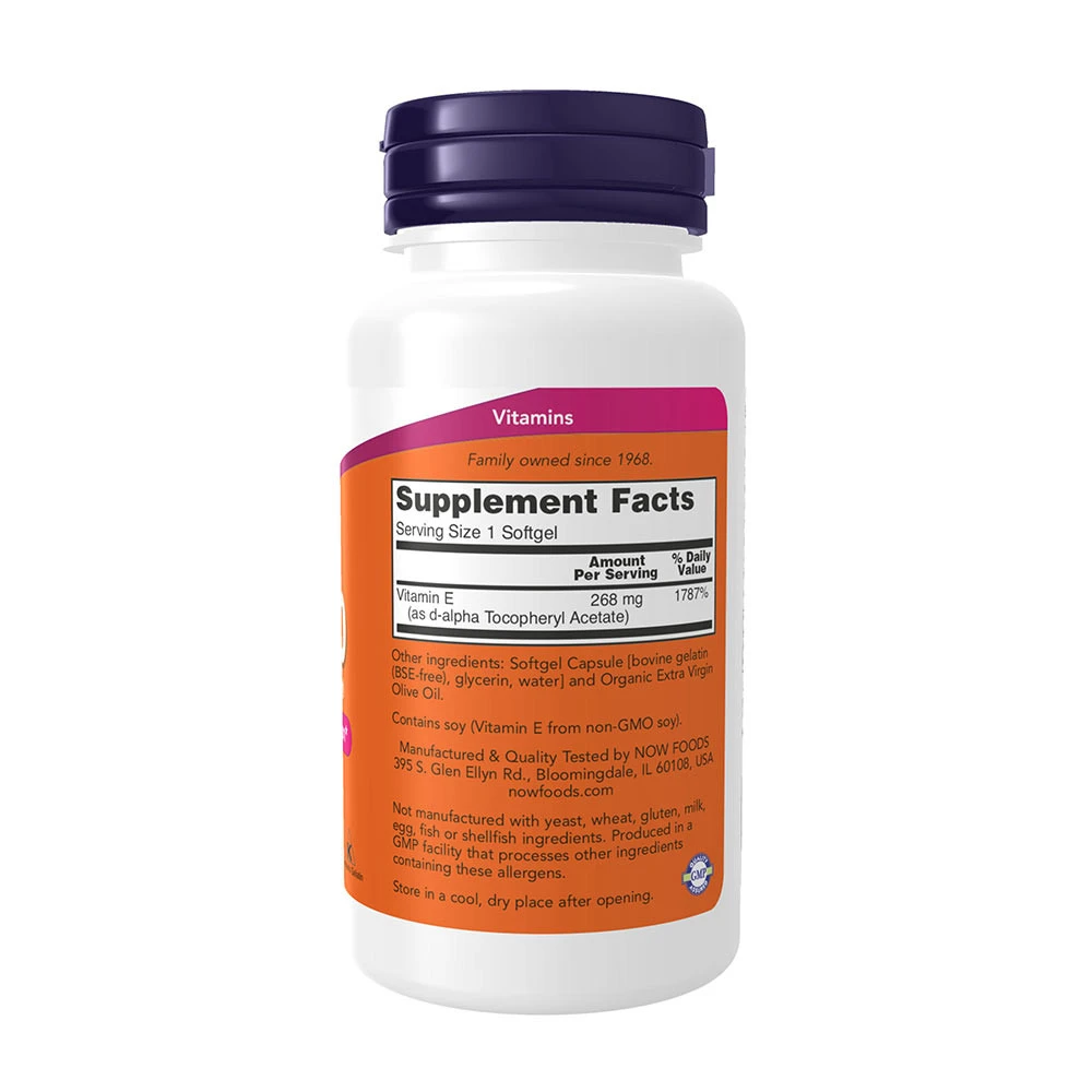 NOW Foods - Natürliches Vitamin E-400 - 100 Weichkapseln – Bild 5