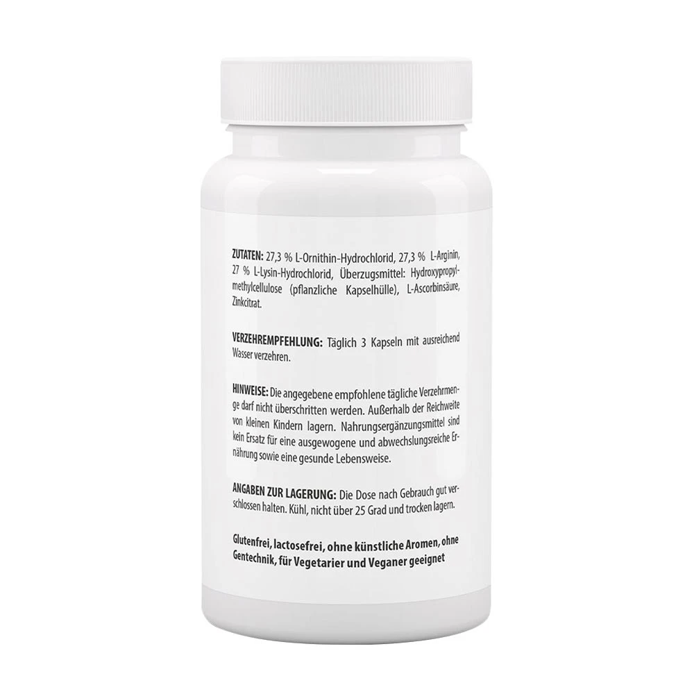 Vitaworld - Arginin-Ornithin-Lysin + Vitamin C + Zink (60 Kapseln) – Bild 3