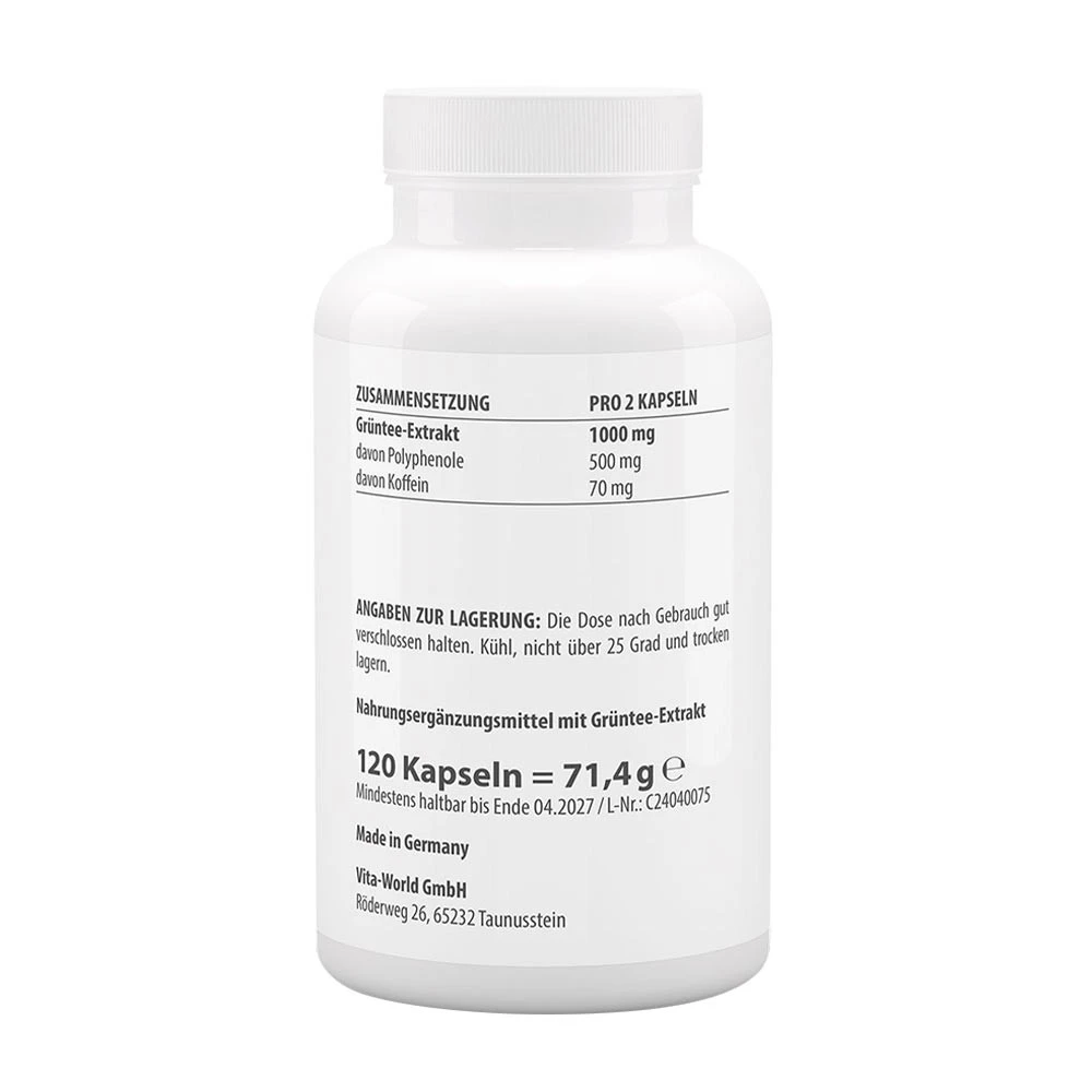 Vitaworld - Grüntee-Extrakt 500 mg (120 Kapseln) – Bild 2