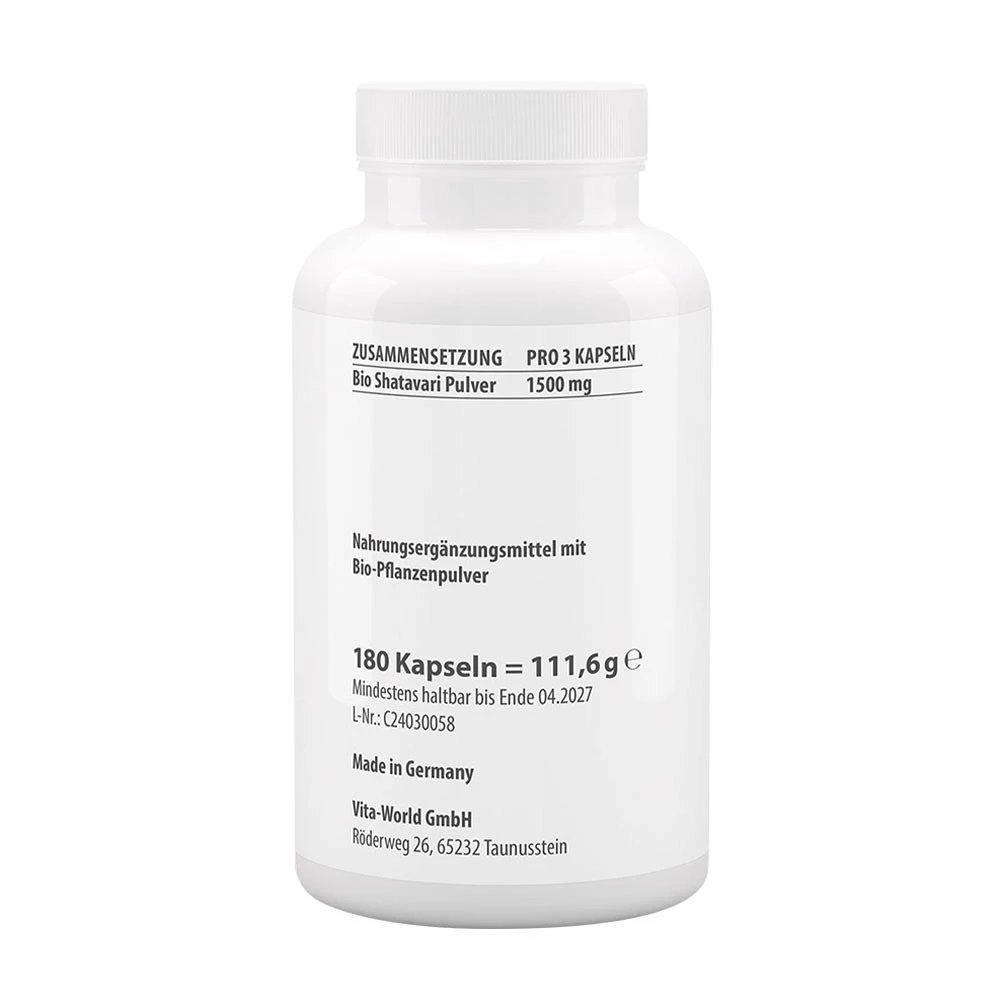 Vitaworld - Bio Shatavari 500 mg (180 Kapseln) – Bild 2