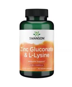Zinc Gluconate & L-Lysine - 90 vcaps