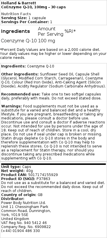 Holland & Barrett - Coenzym Q-10 – Bild 2