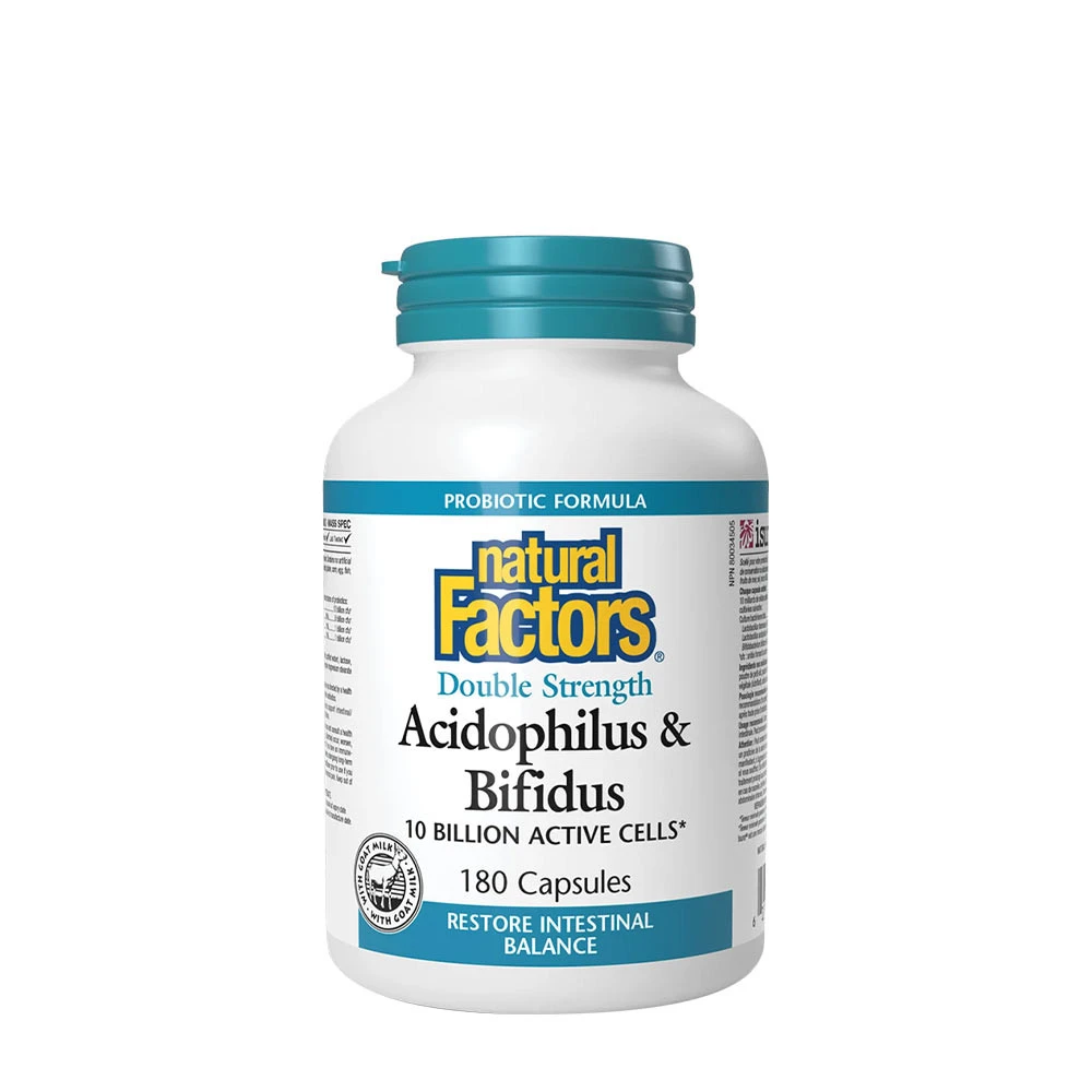Natural Factors Acidophilus & Bifidus doppelte Stärke (180 Kapseln)