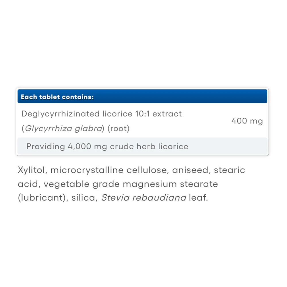 Natural Factors - DGL Entglycyrrhizinierte Süßholzwurzel 400 mg (90 Kautabletten) – Bild 2