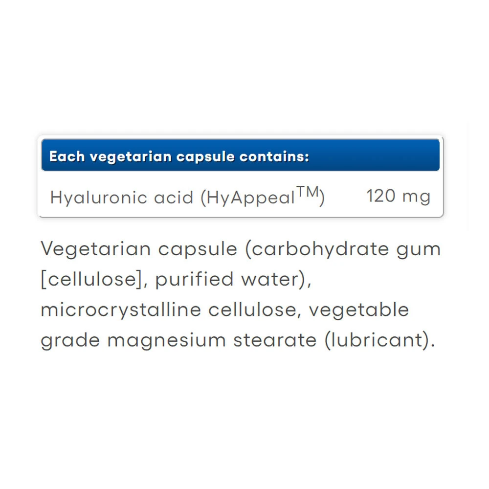 Natural Factors - HyAppeal Vegane Hyaluronsäure (60 Kapseln) – Bild 2