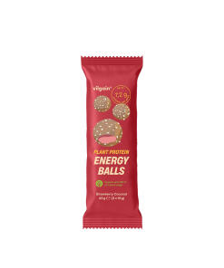 Vilgain Pflanzen-Protein-Energiebälle BIO Erdbeere Kokosnuss (45 g)