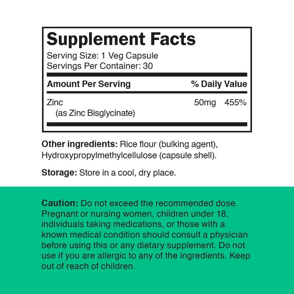 Vitamin360 - Vitamin360 Zink-Bisglycinat 50 mg (30 vegane Kapseln) – Bild 2