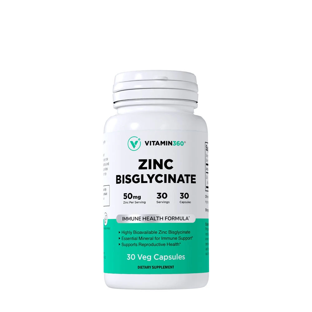 Vitamin360 Zinc Bisglycinate 50 mg (30 Veg Capsules)